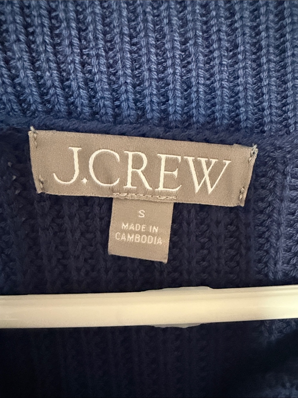 J. Crew Navy Ribbed Button-Front Cotton Turtleneck Sweater - Picture 4 of 8
